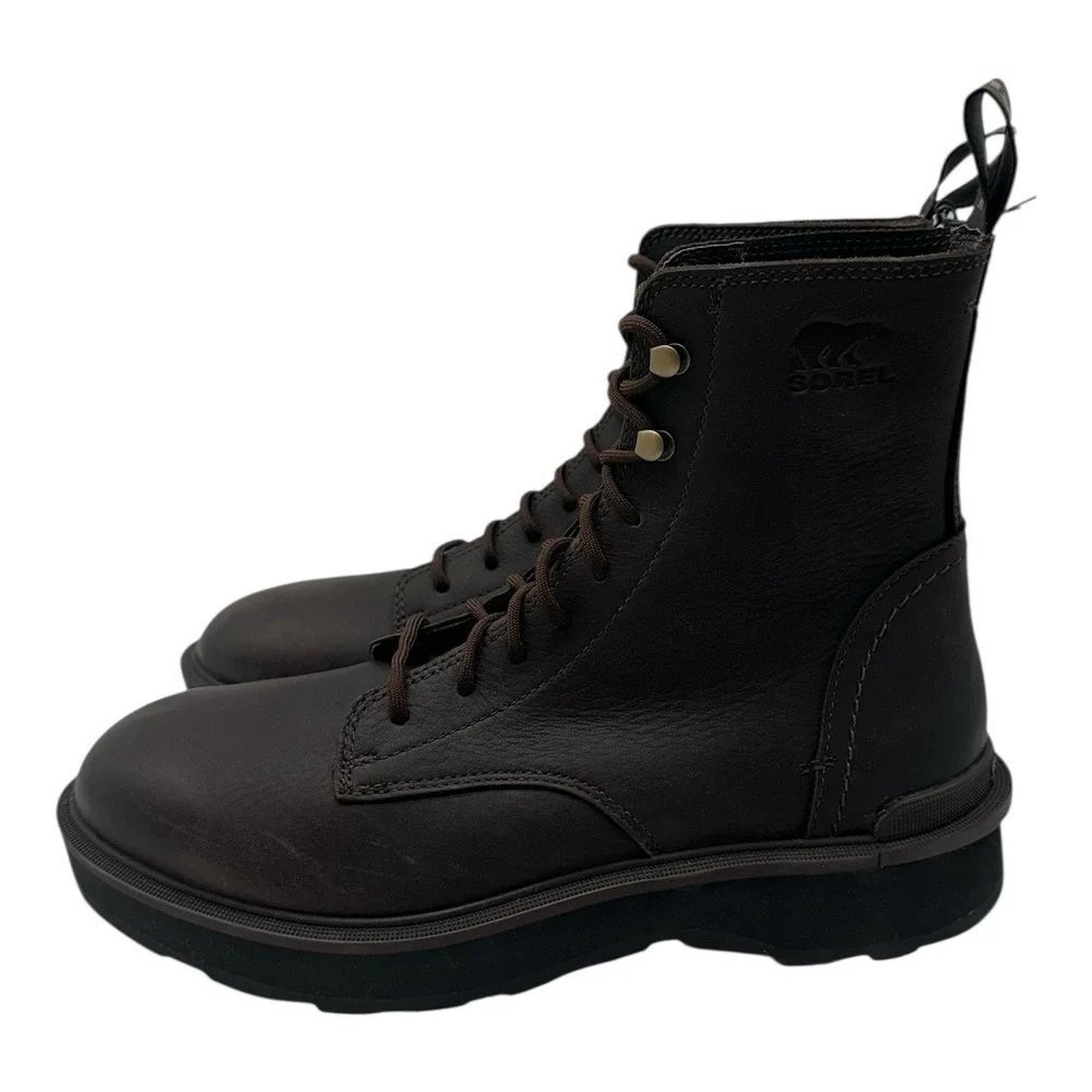 Sorel‎ Hi-Line Lace Up Boots Mens Size 8 Blackened Brown Leather Waterproof NWT